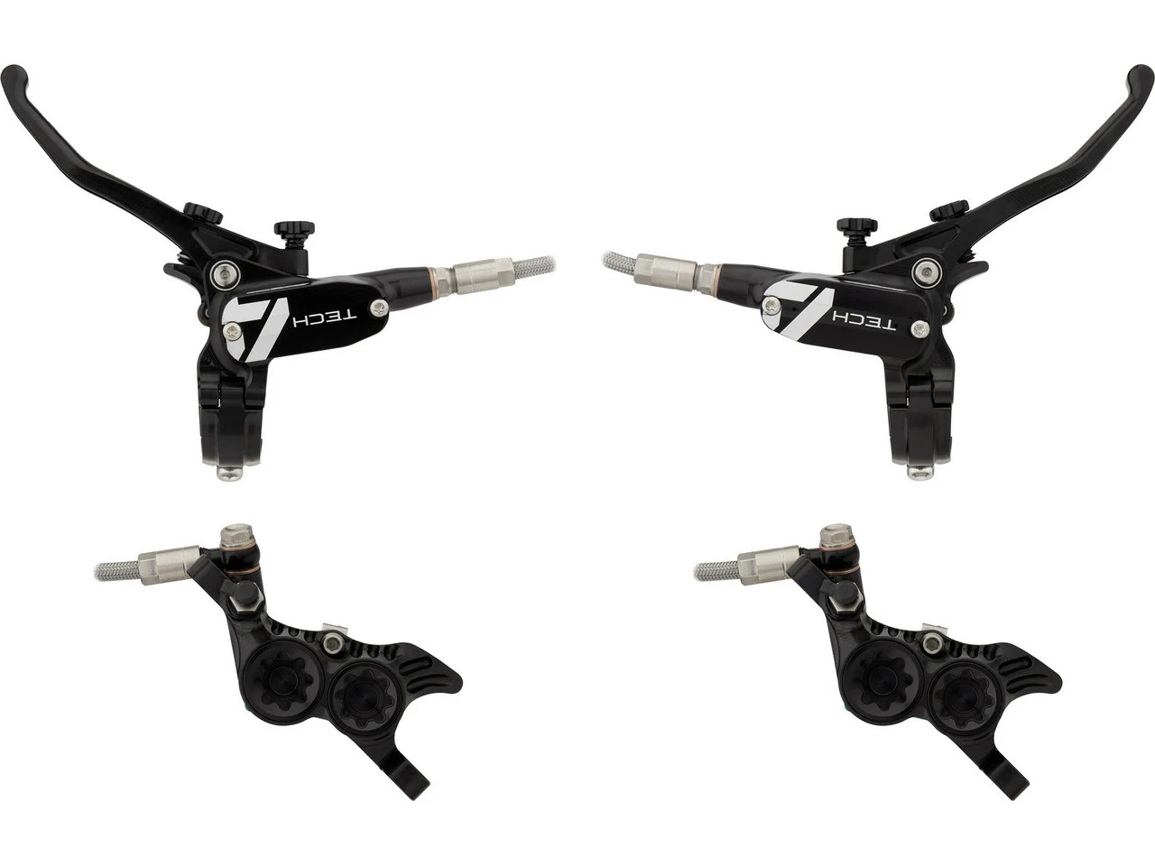 HOPE Tech 4 V4 V+h Set Scheibenbremse Mit Stahlflexleitung 3 HOPE Tech 4 V4 V+h Set Scheibenbremse Mit Stahlflexleitung